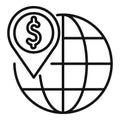 Global finance support icon outline vector. Economic social