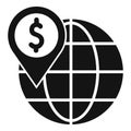 Global finance support icon simple vector. Economic social