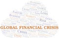 Global Financial Crisis word cloud create with text only. Royalty Free Stock Photo