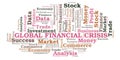 Global Financial Crisis word cloud. Royalty Free Stock Photo
