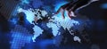 Global Financial Data Connections Overlayed on World Map Royalty Free Stock Photo