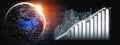 Global Financial Growth Concept with Earth Visualization and Rising Graph Elements for Economic Data Analysis Impute Royalty Free Stock Photo