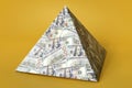 global financial pyramid based on the dominance of the dollar. World management concept. conspiracy theory