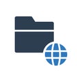 global folder icon - internet folder icon Royalty Free Stock Photo