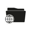 Global folder icon. Vector illustration. EPS 10. Royalty Free Stock Photo
