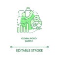 Global food supply green concept icon