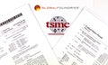 GLOBAL FOUNDRIES vs. TSMC. Logos of the semiconductor companies and two printed US patents which are claimed to be infringed by