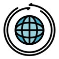 Global franchise license icon color outline vector