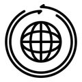Global franchise license icon, outline style