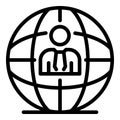 Global fresh news icon, outline style