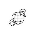 global friendship icon. Element of friendship icon for mobile concept and web apps. Thin line global friendship icon can be used f