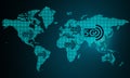 Global 5G high speed internet world map Royalty Free Stock Photo