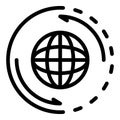 Global gamification icon, outline style