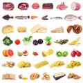 Global gastronomy collage in white background Royalty Free Stock Photo
