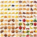 Global gastronomy collage in white background Royalty Free Stock Photo