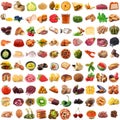 Global gastronomy collage in white background Royalty Free Stock Photo