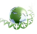 Global genetics research - 3D illustration