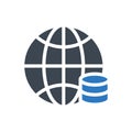 Global glyph flat icon