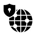 Global glyph flat vector icon Royalty Free Stock Photo