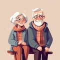 Global grandparents day. Happy senior family concept. International day of families. Adult relationship. AI generative