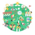 Global green business concept icon