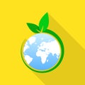 Global green day icon, flat style