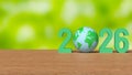 2026 Global Green Future and Sustainability Concept 3d render Royalty Free Stock Photo