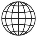 Global grid icon. Round world map symbol