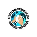 Global hand washing day design vector isolated on white background Royalty Free Stock Photo