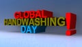 Global handwashing day on blue