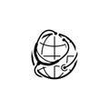 Global Health Care Icon. Flat Design