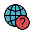 Global help color line icon Royalty Free Stock Photo