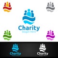 Global Helping Hand Charity Foundation Creative Logo for Voluntary Church or Charity Donation