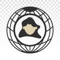 Global human outsourcing icon for apps or website