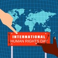 Global human rights day concept background, flat style