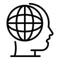 Global human skill icon, outline style