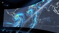 Global Hurricane and Storm Visualization on World Map Royalty Free Stock Photo