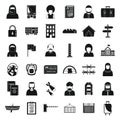 Global illegal immigrants icons set, simple style