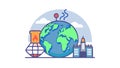 Global Industrialization and Environmental Impact Icon, vector design Generative AI Royalty Free Stock Photo