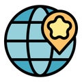 Global influence icon vector flat