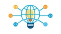 Global Innovation Network: Ideas Connected Worldwide, vector design Generative AI Royalty Free Stock Photo