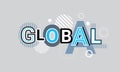 Global International Creative Word Over Abstract Geometric Shapes Background Web Banner Royalty Free Stock Photo