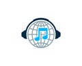 Global International Music Icon Logo Design Element Royalty Free Stock Photo