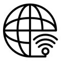 Global international remote access icon, outline style Royalty Free Stock Photo