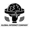 global internet company icon, black vector sign with editable strokes, concept illustration