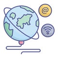 Global internet Fill Vector icon which can easily modify or edit Royalty Free Stock Photo