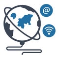Global internet Glyph Isolated Vector icon which can easily modify or edit