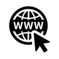 Global, internet icon. Black vector design Royalty Free Stock Photo