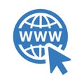 Global, internet icon. Blue vector design Royalty Free Stock Photo