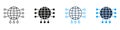 Global Internet Network Connection Line and Solid Icon Set. Digital World Data Exchange Cloud Computing Technology Royalty Free Stock Photo